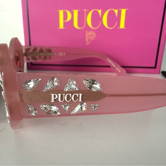 NEW Emilio PUCCI Limited Edition Pink Crystal Embellished Cat Eye Sunglasses main image 12